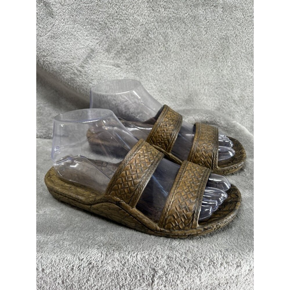 Pali Hawaii Women's Sandals Size 6  Slide Rubber Slip On Classic Brown Surfer - Picture 3 of 9